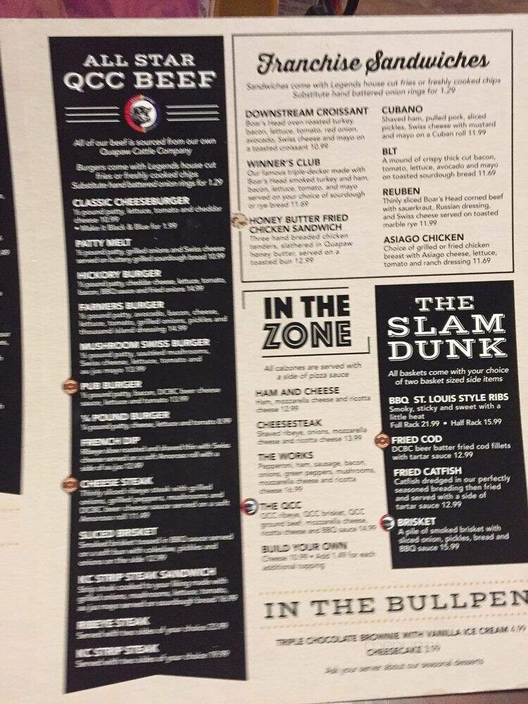 Legends Sports Bar - Quapaw, OK menu_pic