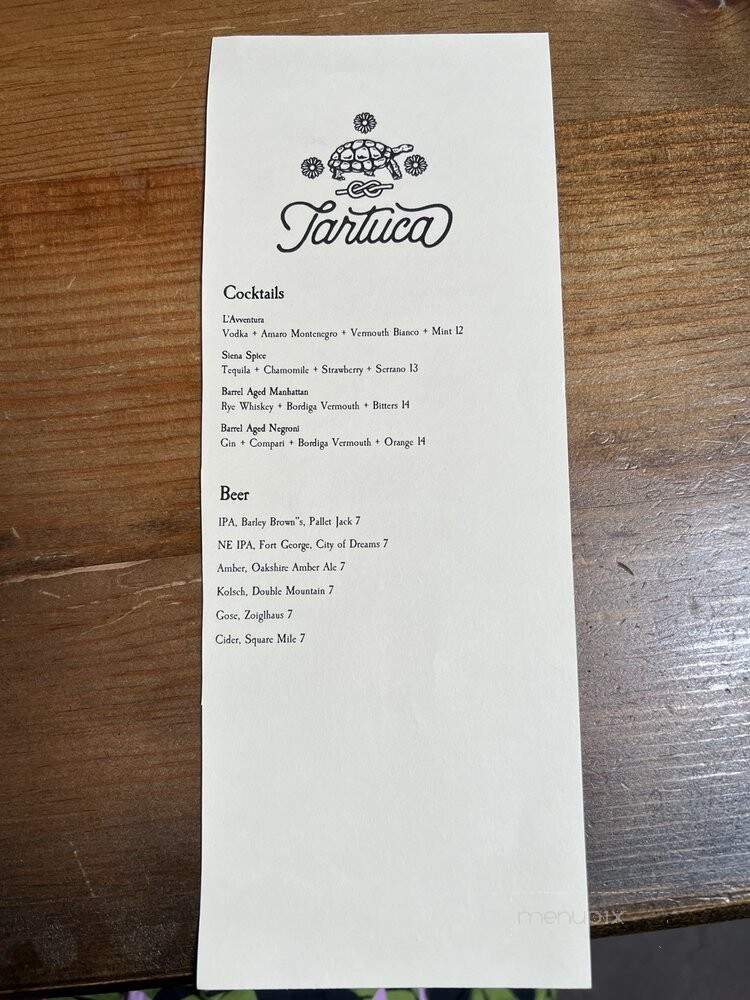 Menu of Tartuca in Portland, OR 97227