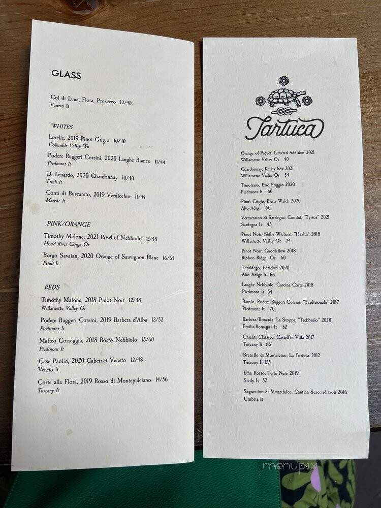 Tartuca - Portland, OR menu_pic