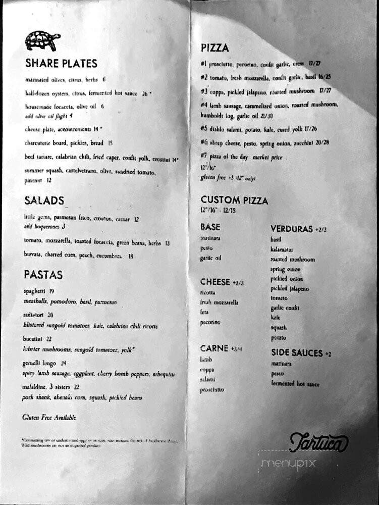 Tartuca - Portland, OR menu_pic