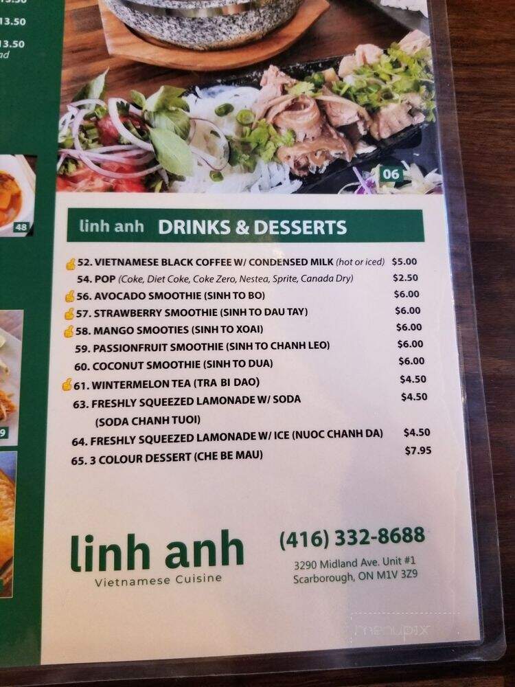 Linh Anh Vietnamese Cuisine - Scarborough, ON menu_pic