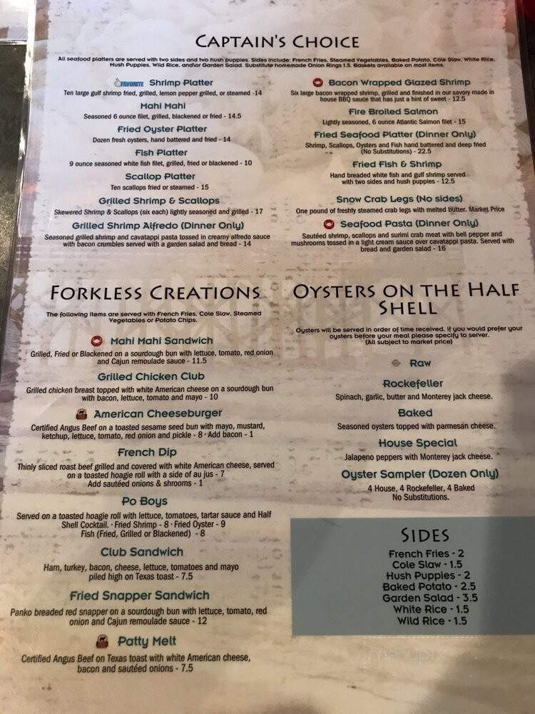 Half Shell Oyster Bar & Grill - Troy, AL menu_pic