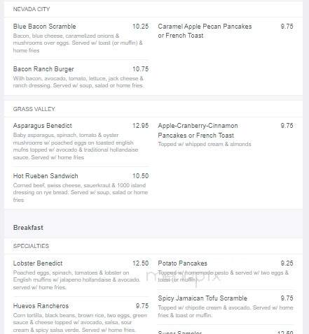 The Place on South Pine - Nevada City, CA menu_pic