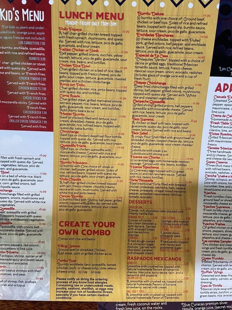 Las Carretas Mexican Restaurant - Gainesville, FL menu_pic