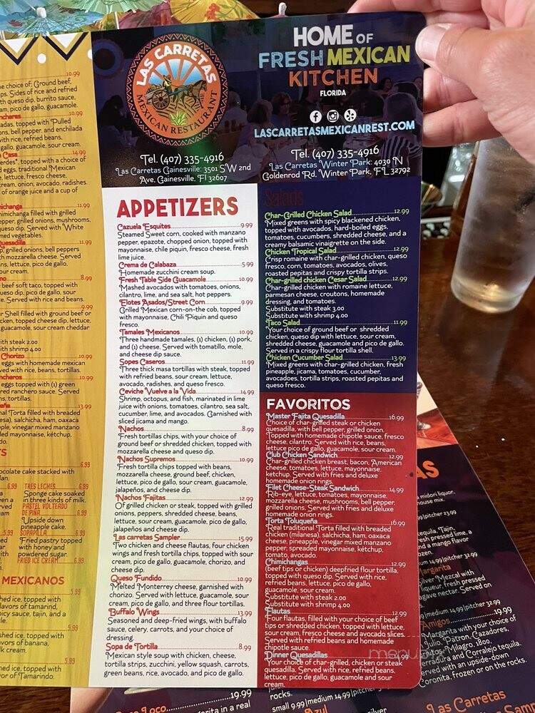 Las Carretas Mexican Restaurant - Gainesville, FL menu_pic