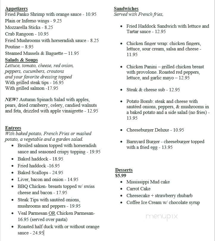 Trailside Restaurant and Lounge - Greenville, ME menu_pic