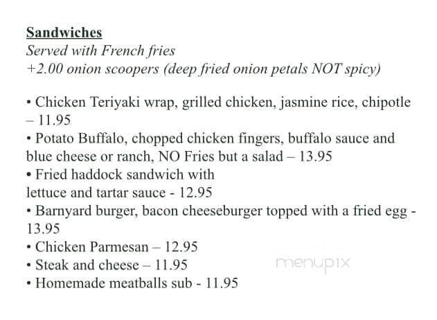 Trailside Restaurant and Lounge - Greenville, ME menu_pic