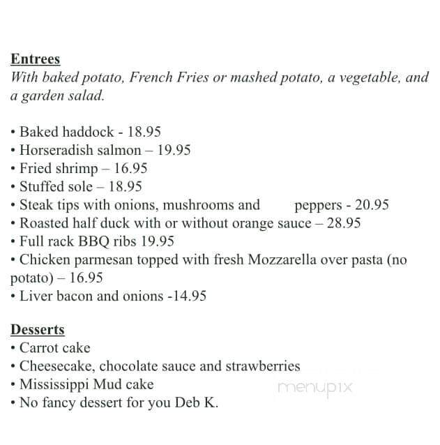 Trailside Restaurant and Lounge - Greenville, ME menu_pic