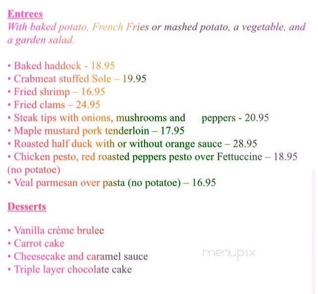 Trailside Restaurant and Lounge - Greenville, ME menu_pic