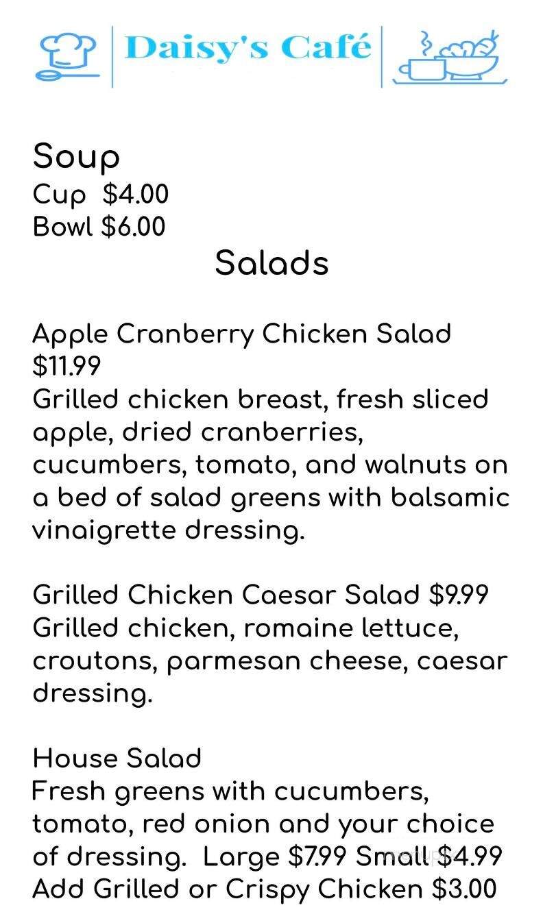 Daisy's Cafe - Nassau, NY menu_pic