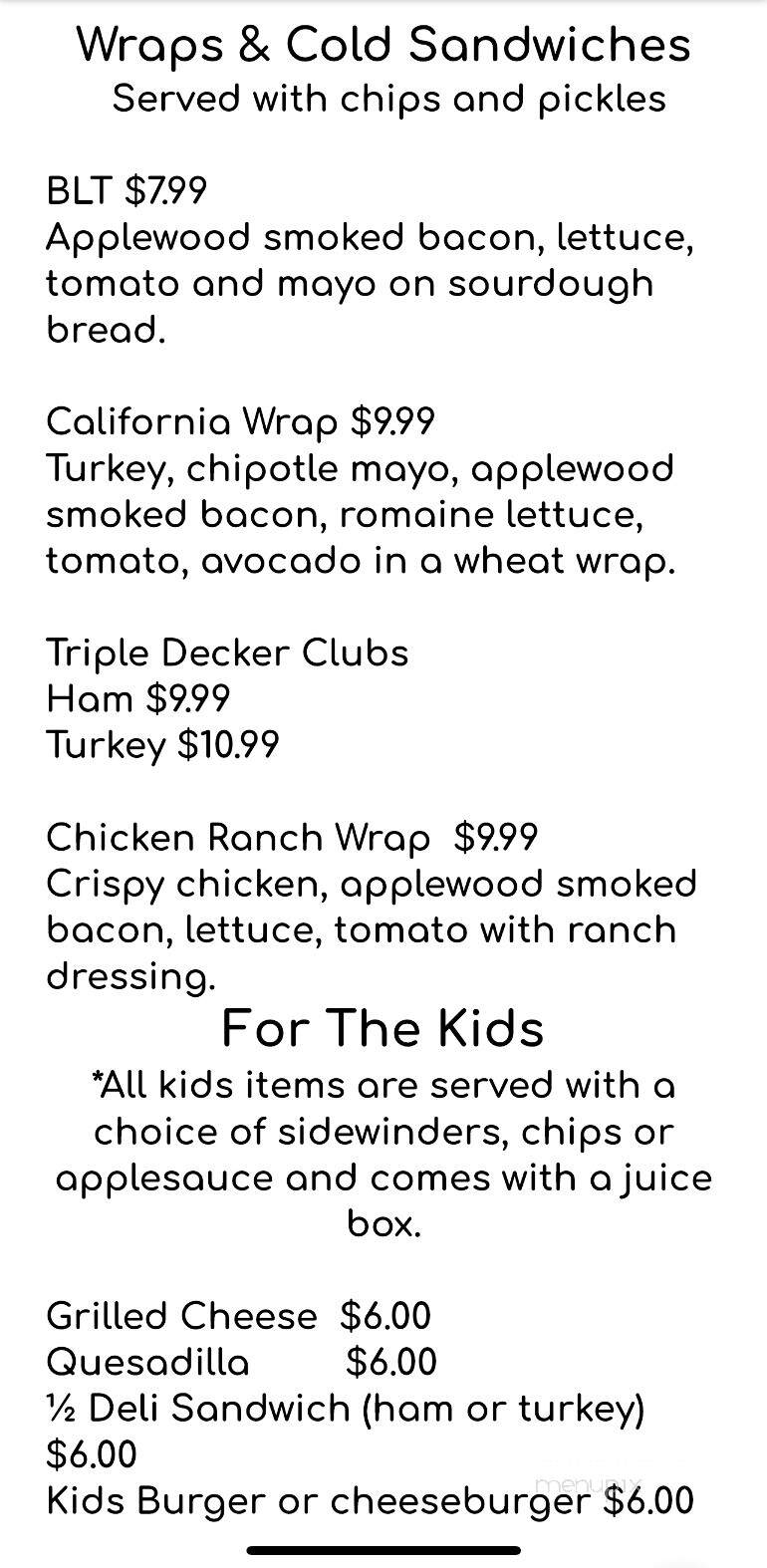 Daisy's Cafe - Nassau, NY menu_pic