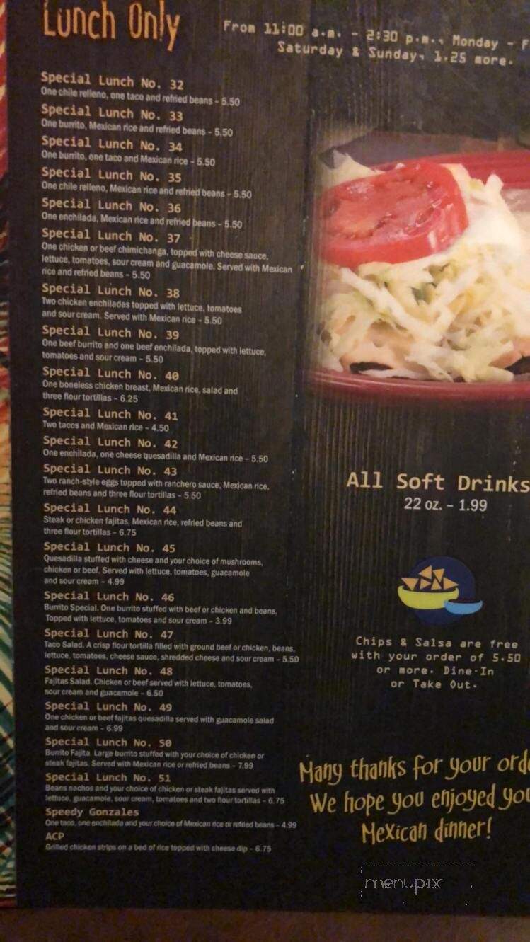 Los Amigos - Williamston, NC menu_pic