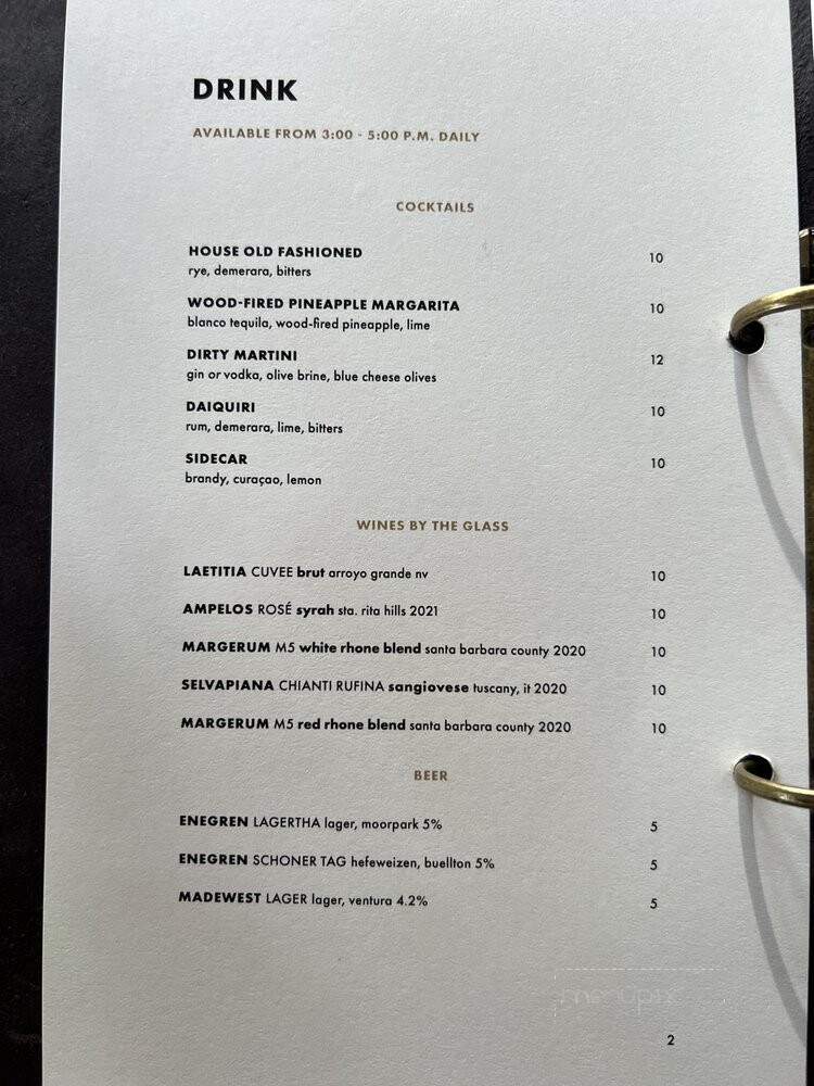 Rare Society - Santa Barbara, CA menu_pic