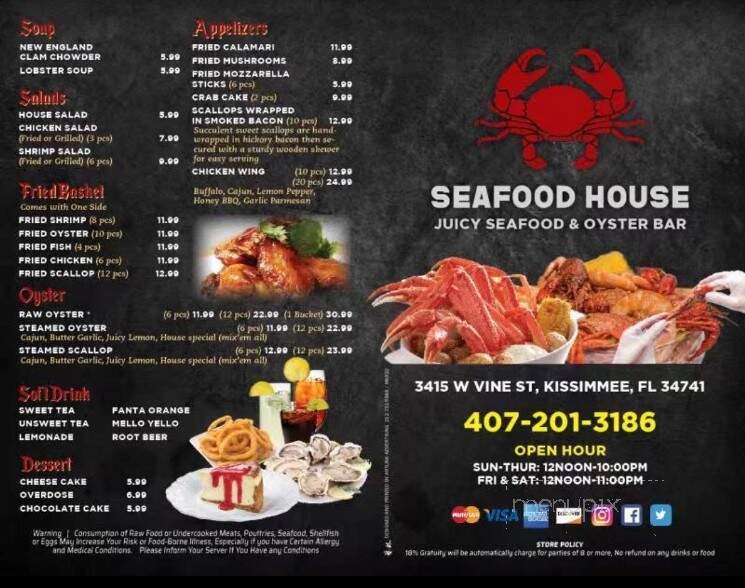 Menu Of Seafood House In Kissimmee FL 34741 menu-of-seafood-house-in-kissimmee-fl-34741