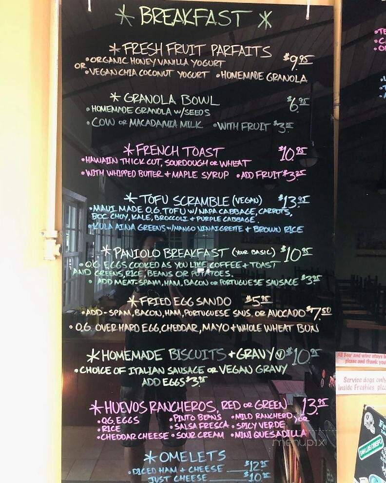 Freshies Maui - Makawao, HI menu_pic