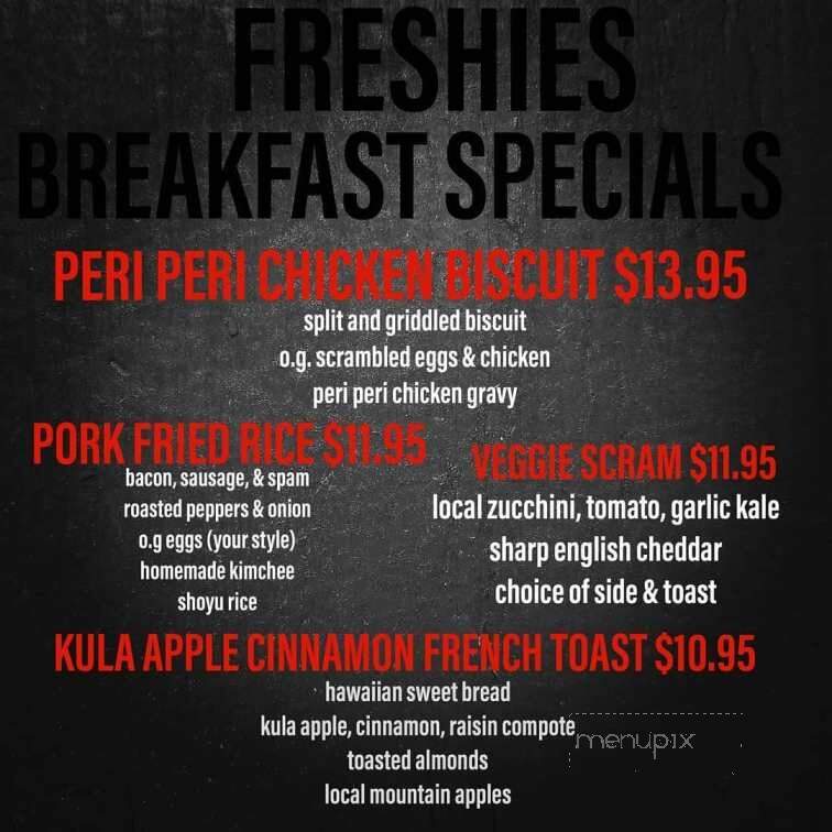 Freshies Maui - Makawao, HI menu_pic
