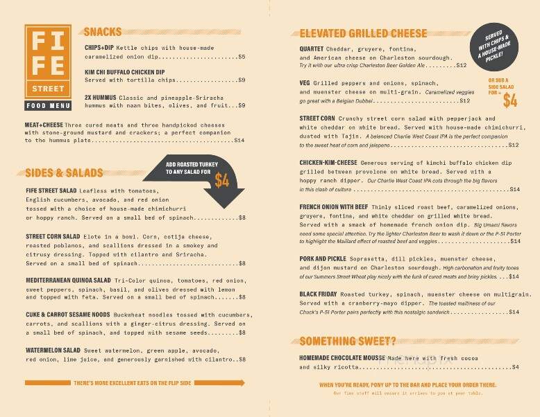Fife Street Brewing - Charleston, WV menu_pic