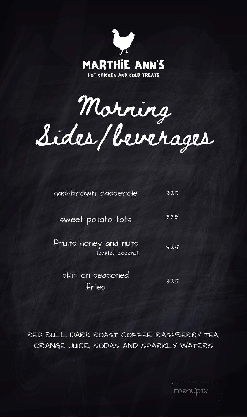 Marthie Ann's Hot Chicken - Ocoee, TN menu_pic