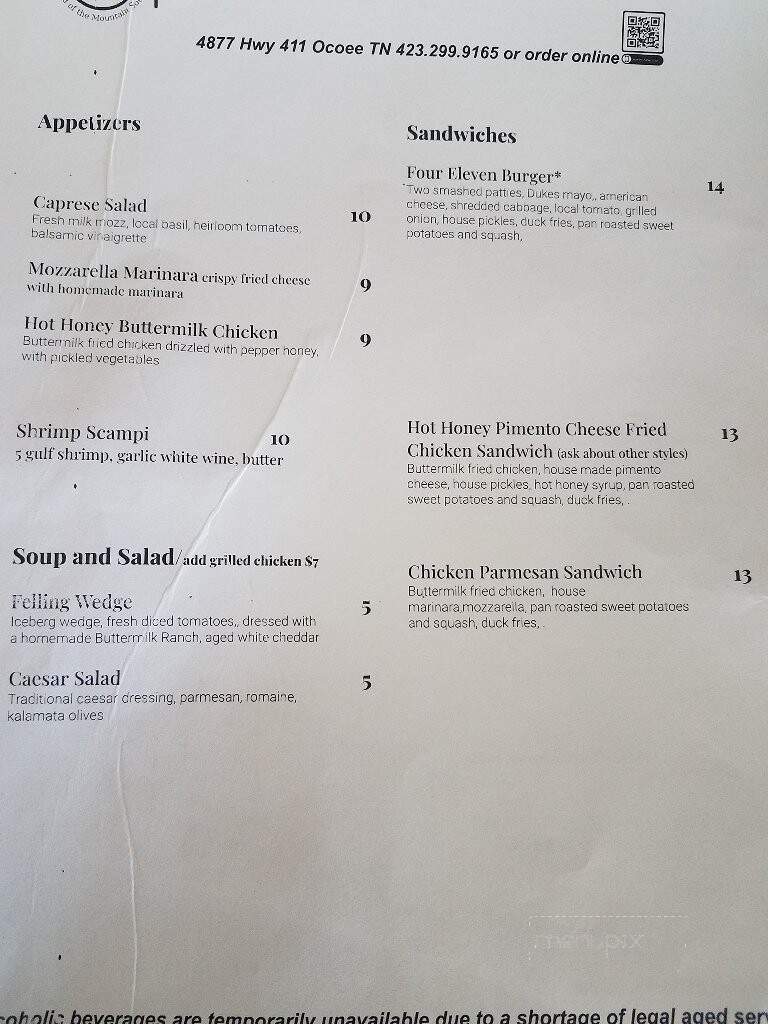 Marthie Ann's Hot Chicken - Ocoee, TN menu_pic