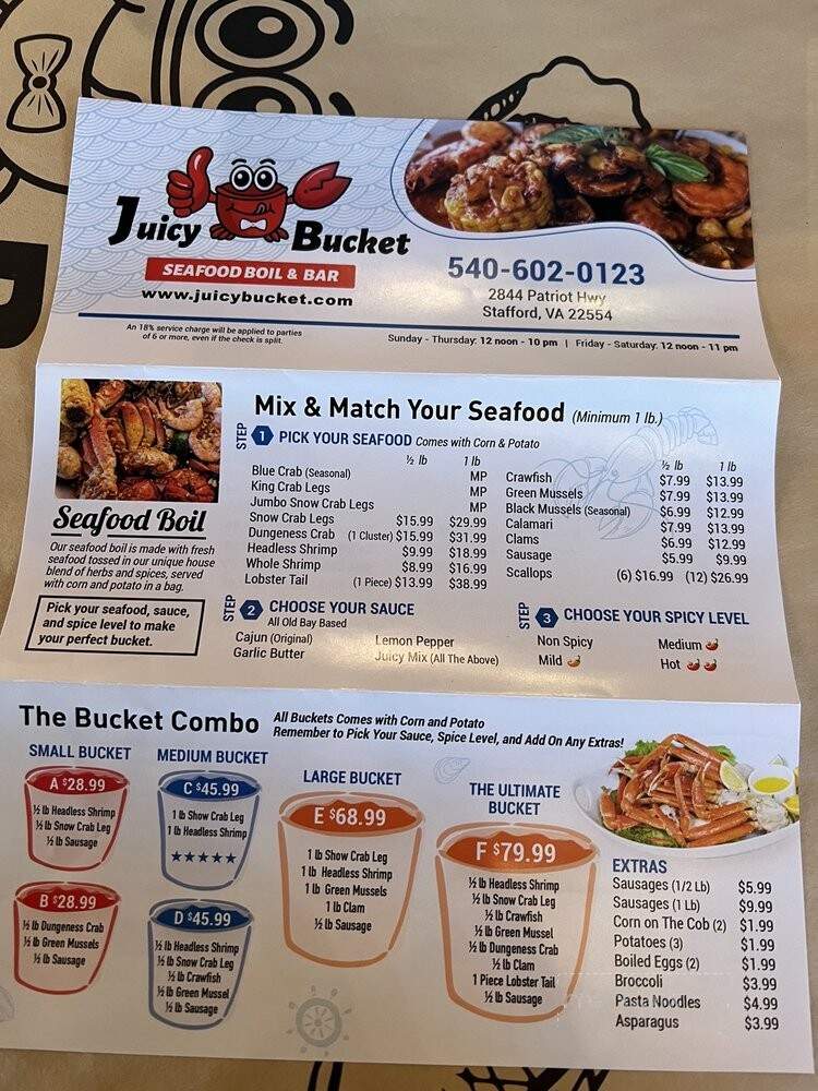 Juicy Bucket Seafood and Bar - Stafford, VA