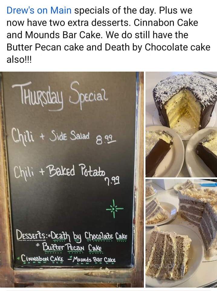 Drew's on Main - Church Hill, TN menu_pic