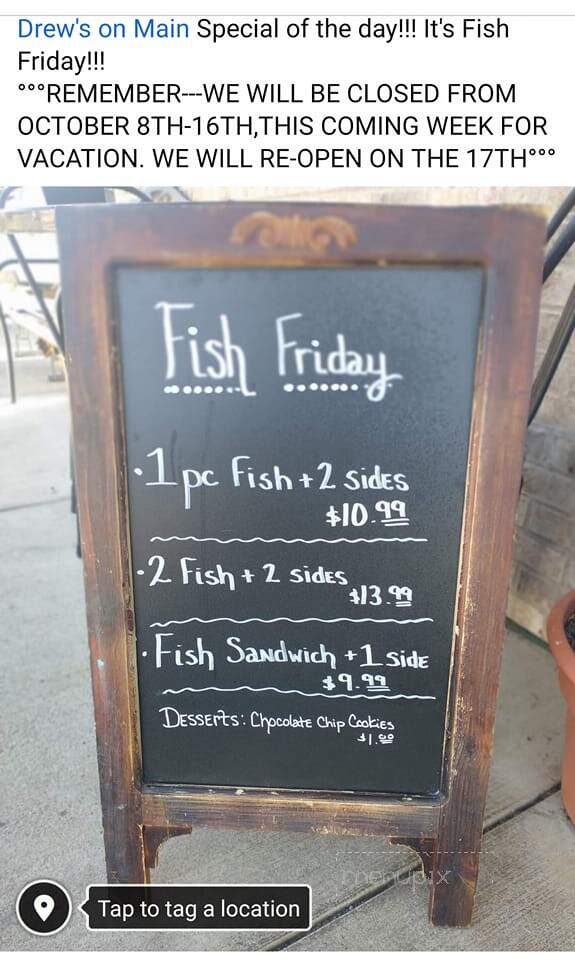 Drew's on Main - Church Hill, TN menu_pic
