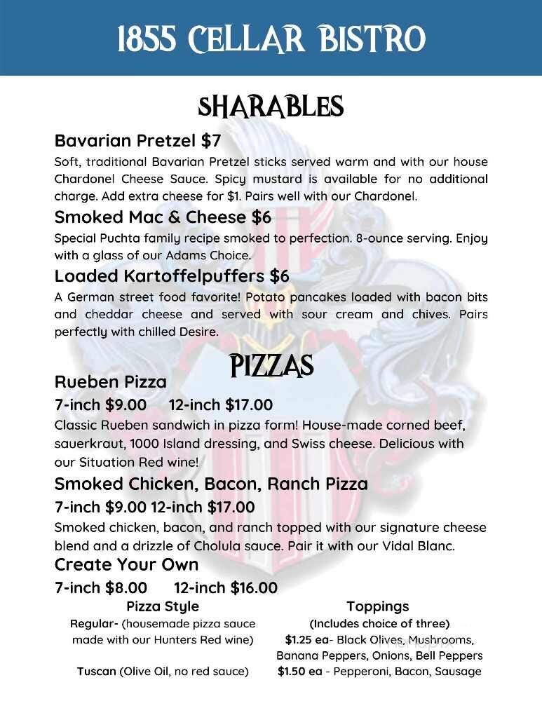 Adam Puchta Winery - Hermann, MO menu_pic
