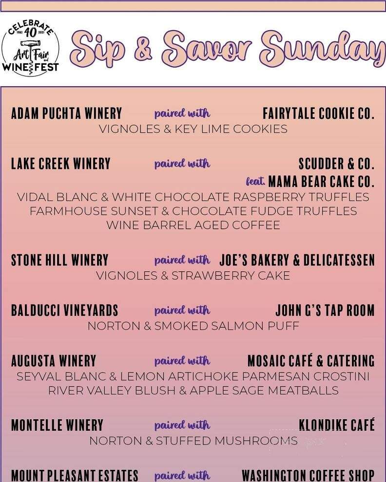 Adam Puchta Winery - Hermann, MO menu_pic