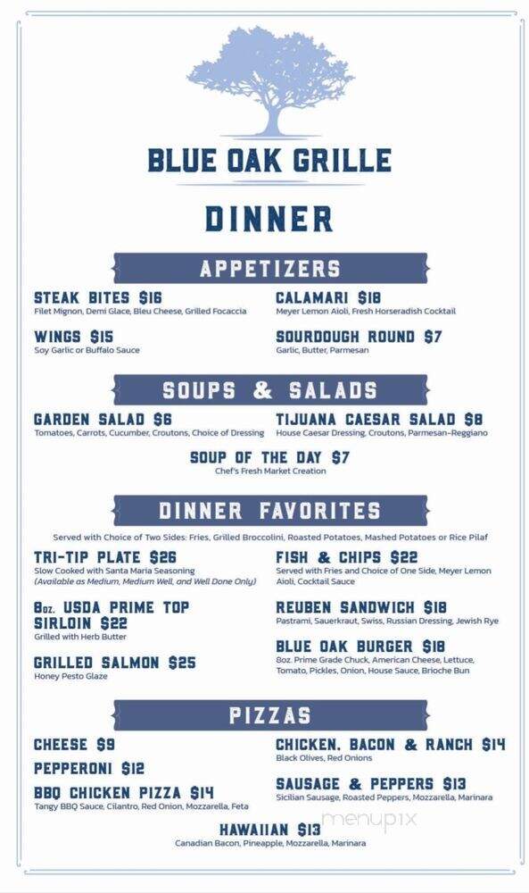 Blue Oak Grille - Friant, CA menu_pic