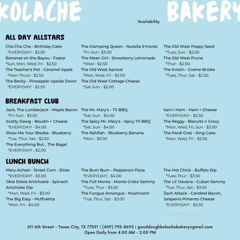 Good Dough - Galveston, TX menu_pic