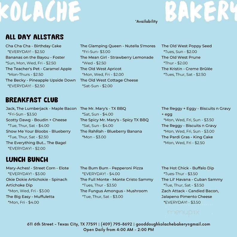 Good Dough - Galveston, TX menu_pic