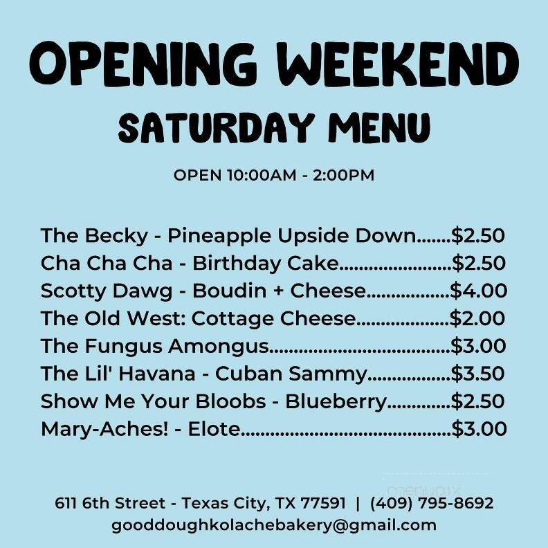 Good Dough - Galveston, TX menu_pic