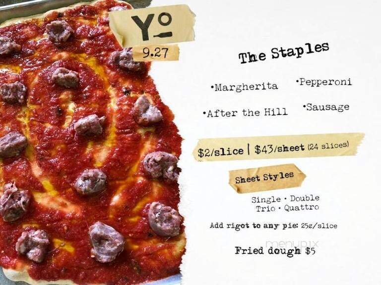 Yosteria - Youngstown, OH menu_pic
