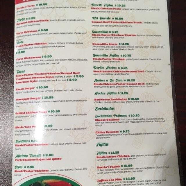Garcia's Mexican Kitchen - Portage, MI menu_pic
