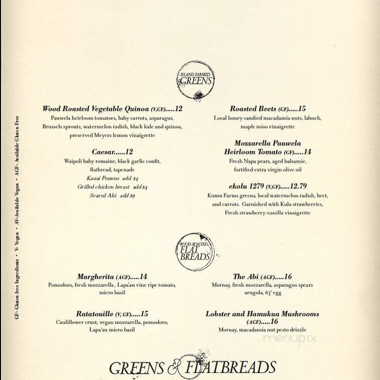 Ekolu Kitchen 1279 - Kihei, HI menu_pic