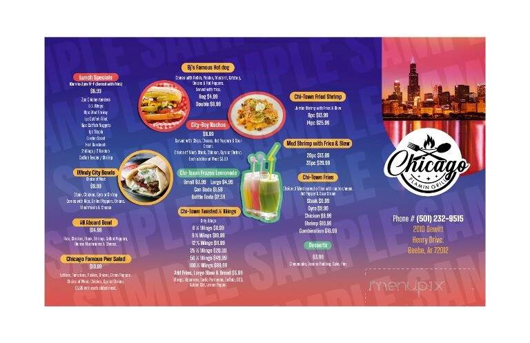 Chicago Flamin Grill - Beebe, AR menu_pic