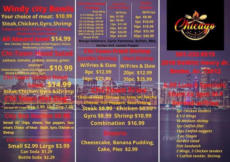 Chicago Flamin Grill - Beebe, AR menu_pic