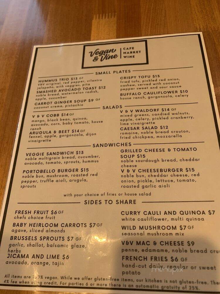 Vegan and Vine - Phoenix, AZ menu_pic
