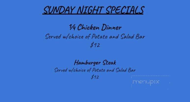 Hub Supper Club - Burtrum, MN menu_pic