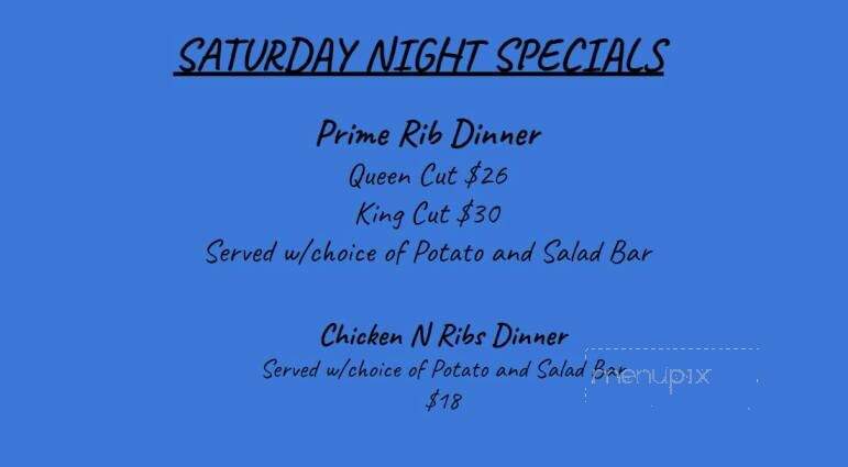 Hub Supper Club - Burtrum, MN menu_pic