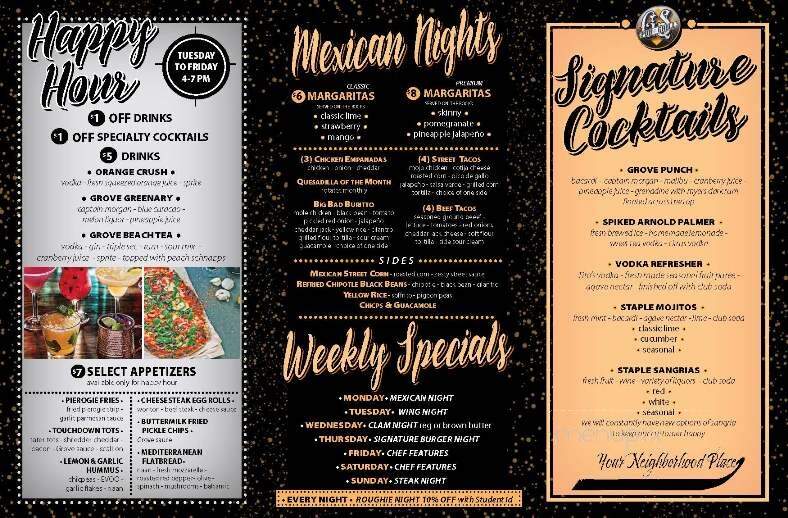 Grove Street Pub & Grill - Catasauqua, PA menu_pic