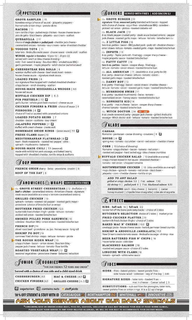 Grove Street Pub & Grill - Catasauqua, PA menu_pic