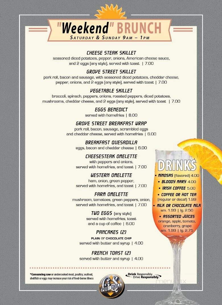 Grove Street Pub & Grill - Catasauqua, PA menu_pic
