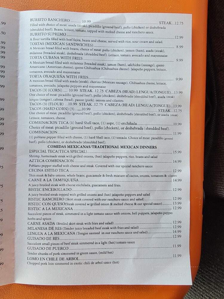 Tecalitlan - Rochelle, IL menu_pic