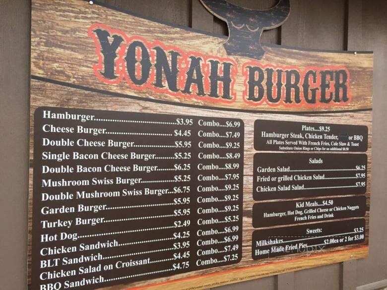 Yonah Burger - Cleveland, GA menu_pic