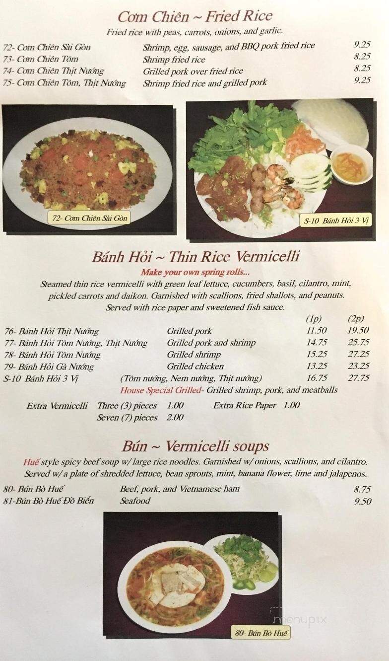 Saigon Cafe - Lancaster, PA menu_pic