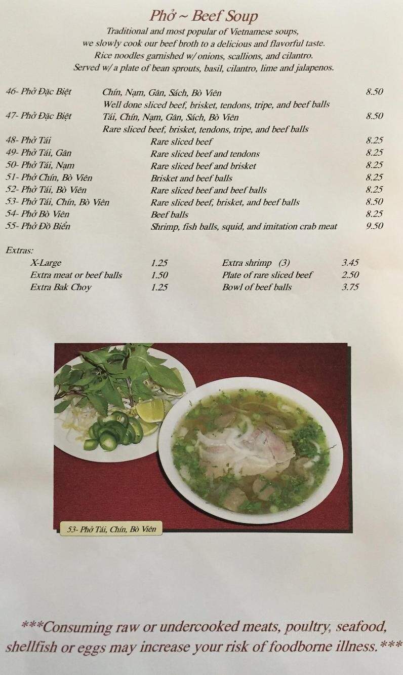 Saigon Cafe - Lancaster, PA menu_pic