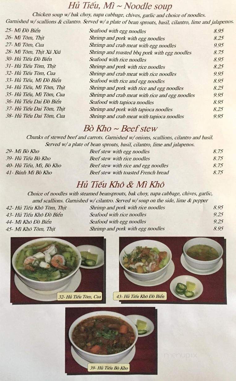 Saigon Cafe - Lancaster, PA menu_pic