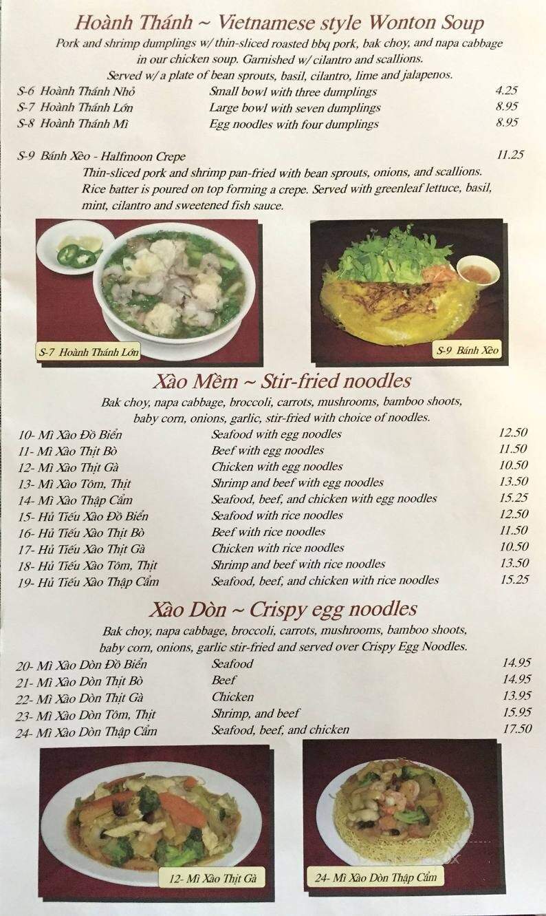 Saigon Cafe - Lancaster, PA menu_pic