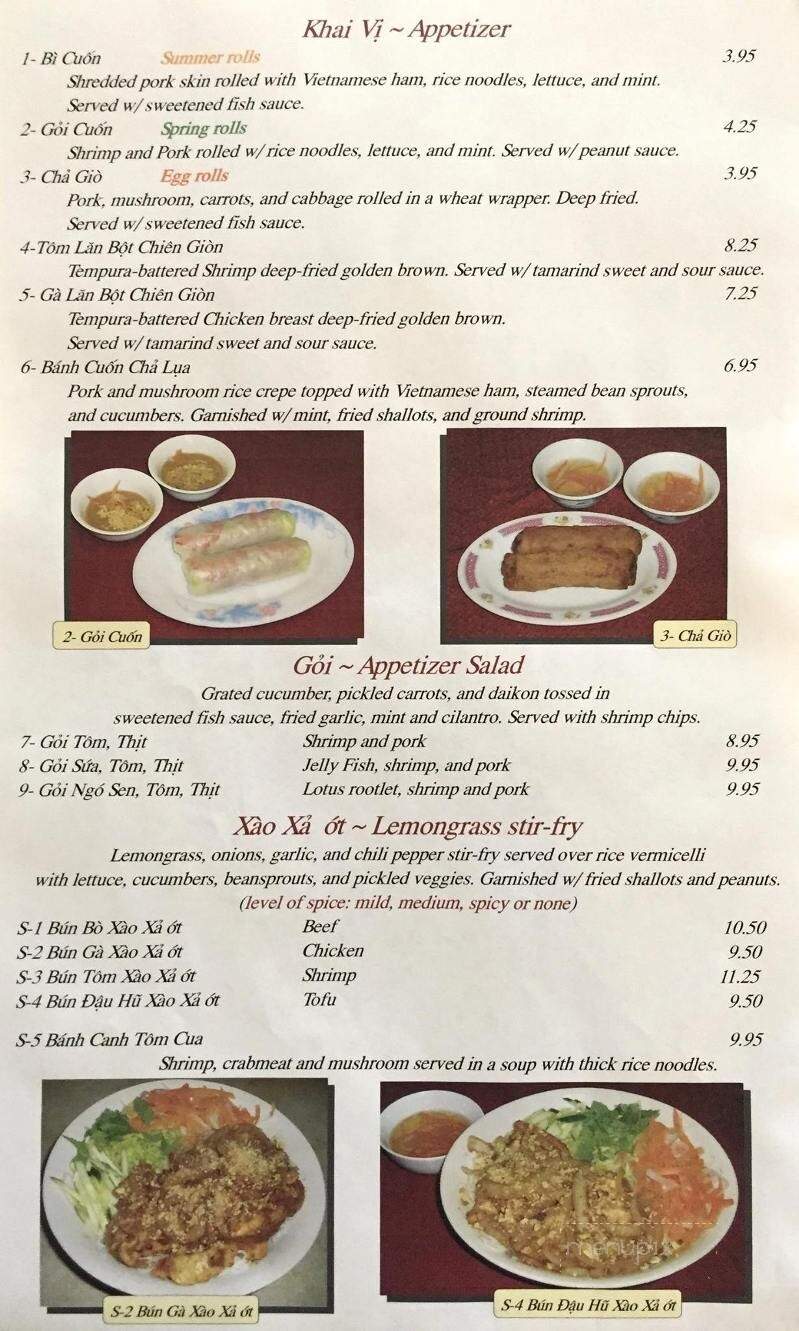 Saigon Cafe - Lancaster, PA menu_pic